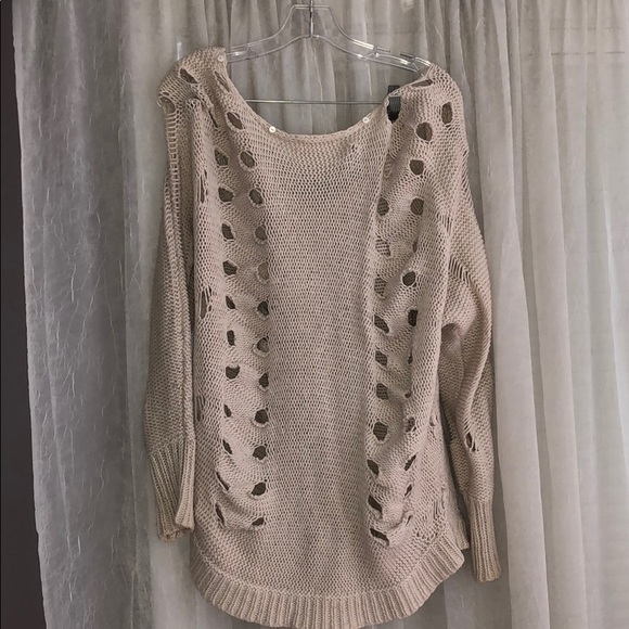 Cream knit off the shoulder sweater - Picture 2 of 3
